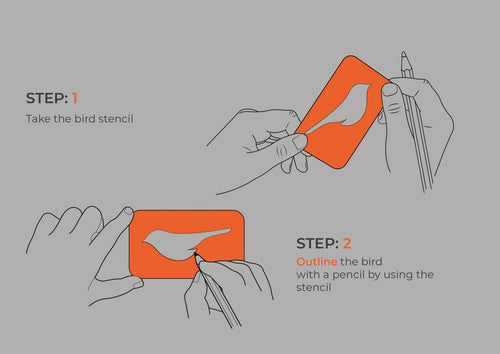 Step-by-step: outline the bird stencil